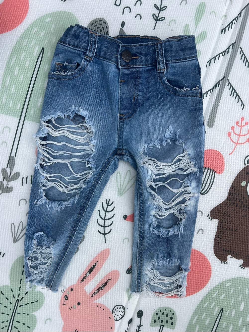 Kids Ripped Blue Denim Jeans - Casual Everyday Bottoms